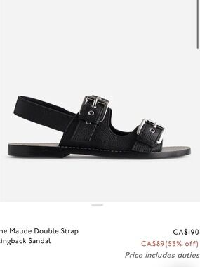 Madewell Black Double Strap Slingback Sandal
